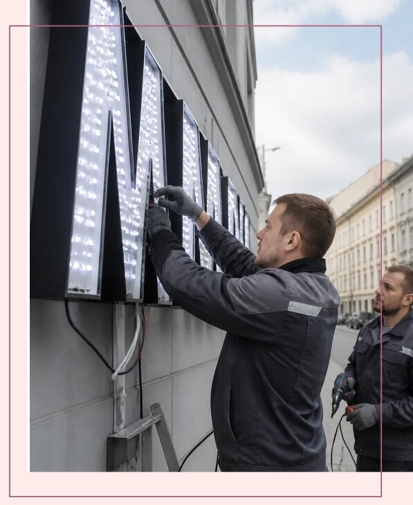 Изготовление и монтаж светодиодных LED вывесок в Керчи