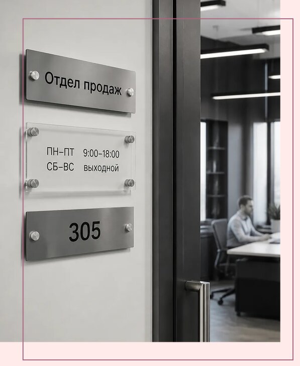 Офисные таблички на дверь в Керчи по цене от 5004 р. | Аванза-Крч